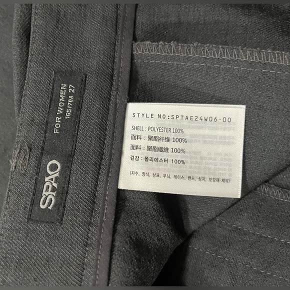 🇰🇷 Grey linen style wide leg trousers crop - Picture 3 of 13